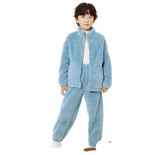 巴拉巴拉儿童睡衣男童女童加厚珊瑚绒家居服大童保暖套装冬季新款