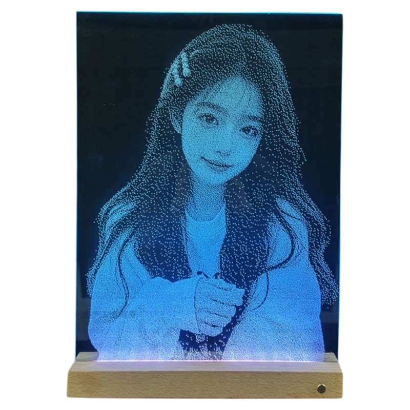 定制锤子玻璃画雕刻真人照片送女创意礼盒/礼品套组