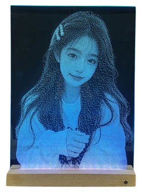 定制锤子玻璃画雕刻真人照片送女友闺蜜高级浪漫生日礼物毕业礼物