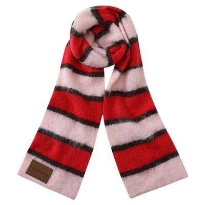 Three Quarters 秋冬女士时尚条纹羊毛围巾银泰百货精品 301355
