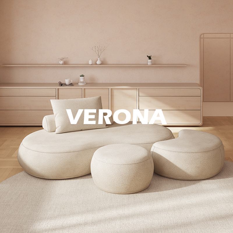 双人布艺弧形沙发奶油小户型接待异形风模块沙发服装店休息室沙发