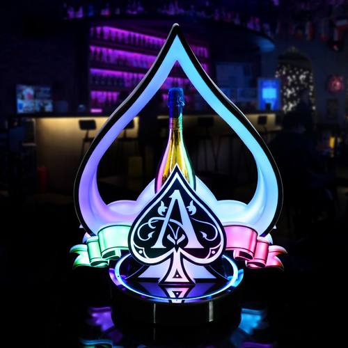 厂家现货LED发光皇后黑桃黄金A的酒吧展示KTV酒架座架子香槟酒