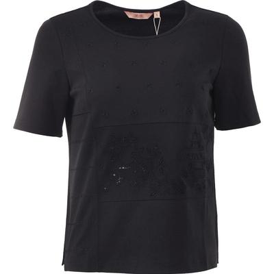 FISHING短袖t恤女2024新款镂空开叉弹力棉感针织短袖上衣FGGA2037