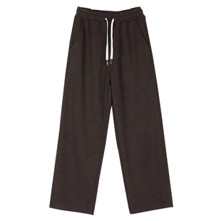 欧洲站秋冬羊毛加绒裤子男加厚阔腿直筒裤新款休闲裤宽松运动卫裤