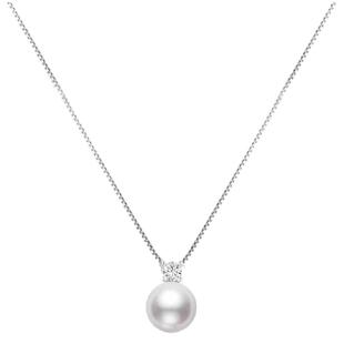 极光人工akoya珍珠项链粉光珍珠项链女款纯银锁骨链颈链2026新款