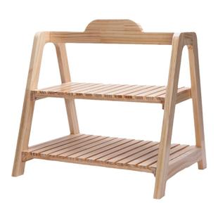 上谦两层松木托架糕点西饼蛋糕面包房烘焙展柜中岛柜陈列软装陈设