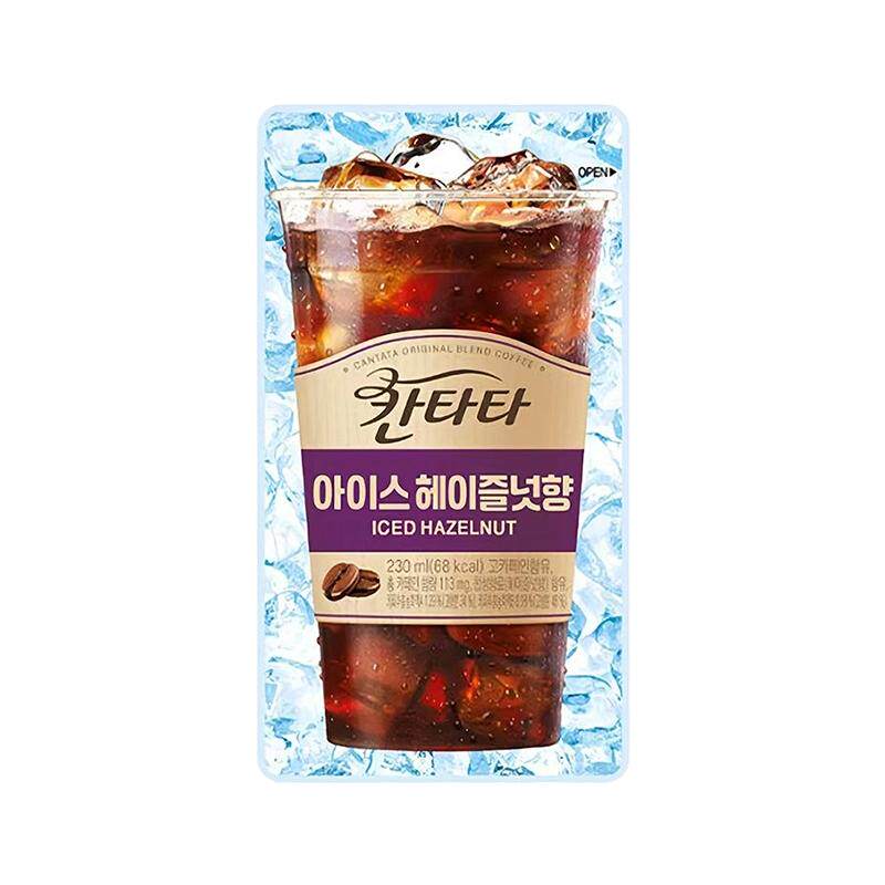 【旗舰】乐天韩国进口康塔塔榛果榛子味黑咖啡即饮袋装拿铁饮料
