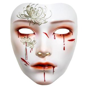 魂作物古风面具全脸男二次元汉服cos国风装饰万圣节道具恐怖面罩