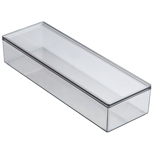 长条收纳盒塑料透明多用首饰珠宝展示盒储物面条带盖叠加冰箱盒