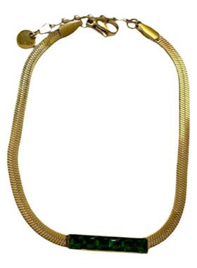 暖心/祖母绿蛇骨链钛钢手链女百搭高级感信物显白轻奢手链刀片链