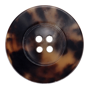 高档天然真牛角钮扣大衣西装衬衫衣羊毛衫纽扣圆形宽边米黄色扣子