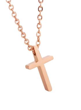 巨好看钛钢十字架项链高级感彩金