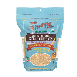 鲍勃红磨坊美国进口有机快熟钢切燕麦粒快煮软糯Q弹轻食代餐早餐