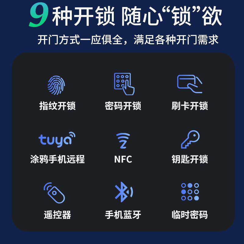 有框双开玻璃门指纹锁免开孔商铺门店铝合金门木门免打孔密码锁