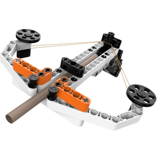 天积抛壳积木枪十字弓弩箭可发射子弹拼装玩具积木男孩高难度益智