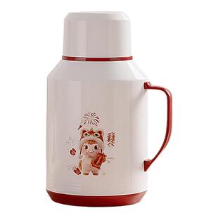 可杯可盖热水瓶玻璃内胆新款保温壶1L暖壶家用小型保温瓶便携手柄