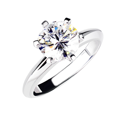 IGI培育钻石六爪钻戒18K金克拉女