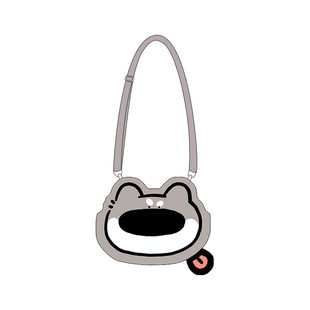 尼睿x吃盐的鱼 新款斜挎包可爱哈士奇小包原创小众充棉帆布包礼物