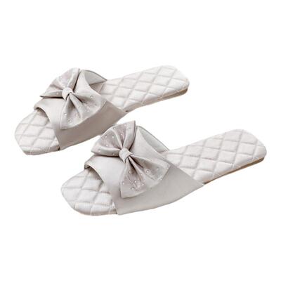 蝴蝶结烫钻轻奢家居拖鞋