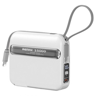REMAX 45W自带双快充线移动电源15000毫安笔记本充电宝折叠AC插头墙充行TYPE-C适用苹果16/14安卓手机支架PD