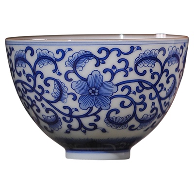 景德镇手绘青花瓷茶杯主人杯礼盒