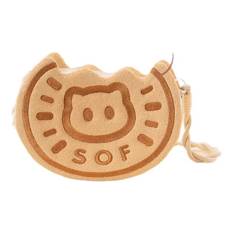 可爱小猫饼干毛绒斜挎包