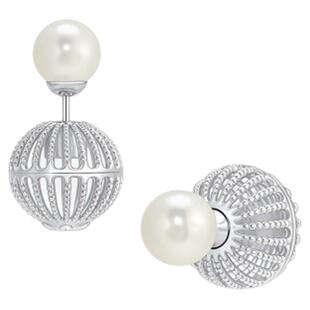 【新品】日光重影耳环虎眼石镂空多戴耳饰简约珍珠925银针耳钉女