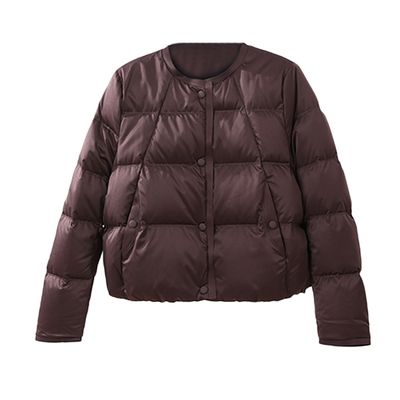 白色短款羽绒服泡芙白鸭绒厚外套