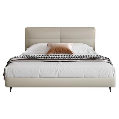 晚安家居真皮软床奶油风