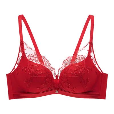 曼妮芬内衣大红无钢圈聚拢性感