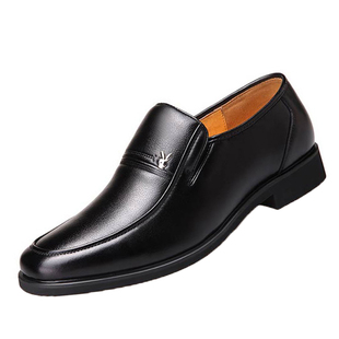 冬季男士皮鞋男真皮正装内增高加绒保暖棉鞋黑色商务休闲爸爸鞋子