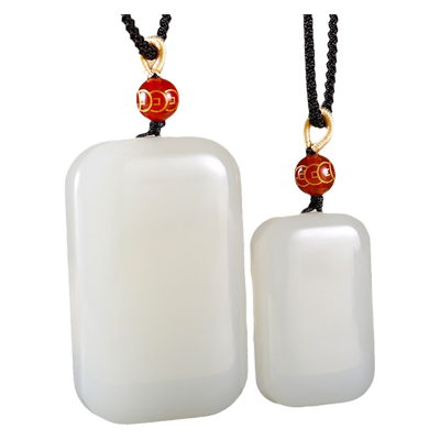 玉友和田玉青白玉冰晴平安无事牌