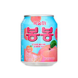 原装韩国进口网红饮料整箱海太桃汁果粒果汁果肉238mlX12罐礼盒装