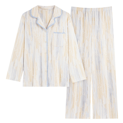 【浪莎】官方正品纯棉长袖睡衣女