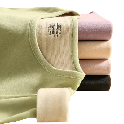 鸭鸭女款羊毛蚕丝保暖内衣套装