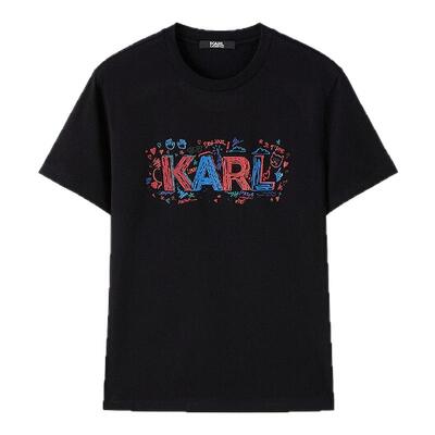 KARL LAGERFELD【纯棉】亲肤印花短袖T恤25夏新款老佛爷卡尔男装