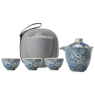 陶瓷汝窑茶壶单个盖碗青花家用手抓壶小号泡茶器开片可养功夫茶具