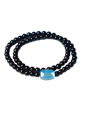 黑曜石海蓝宝守护平安喜水命格