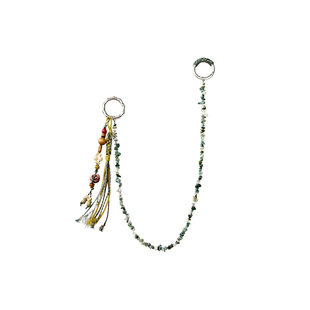共和GongheRepub 「碎绿」串珠编织绳玉碎石裤链 钥匙扣挂坠腰链