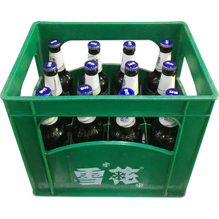 沈阳老雪花啤酒大绿棒子500ml瓶装东北高度闷倒驴