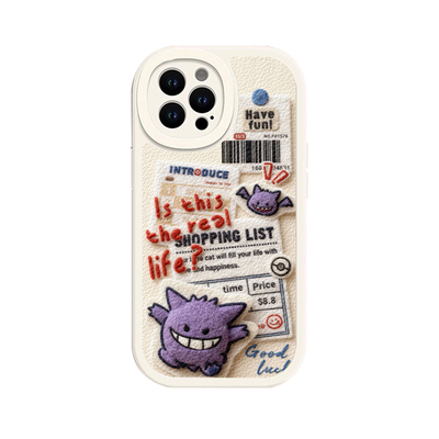 毛绒宝可梦适用华为pura80手机壳mate70pro皮卡丘nova14新款13羊皮12荣耀400耿鬼300男200/x60/50/magic8/7/6