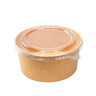 一次性牛皮纸碗环保打包盒商用水果沙拉餐盒外卖圆形加厚饭盒批发