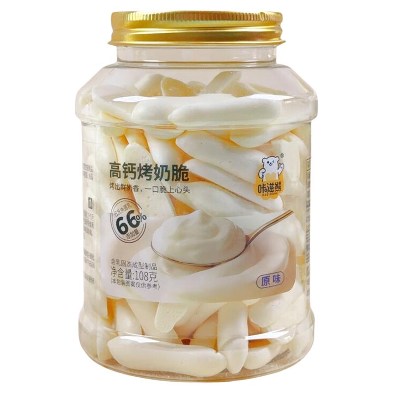 咔滋熊果粒烤奶脆罐装奶条108g