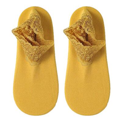 秋冬加厚袜子德绒蕾丝花边短袜女士镂空保暖防滑硅胶船袜蕾丝边