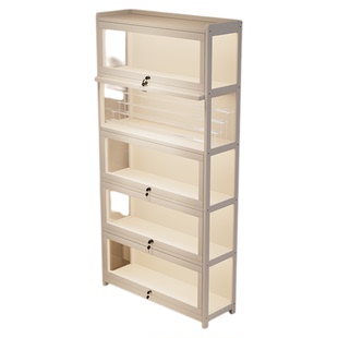 手办展示柜亚克力玻璃模型积分兑换带锁奖杯透明公仔饰品防尘柜子