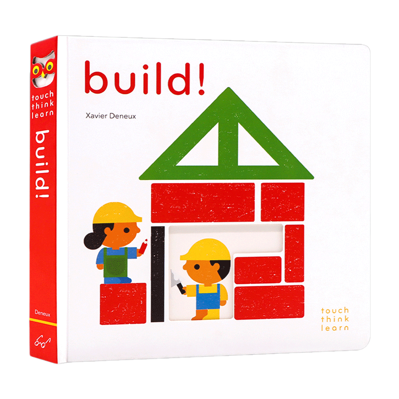 英文原版 TouchThinkLearn Build 触摸思考学习 建筑 触摸纸板书 绘本 英文版 进口英语原版书籍儿童外文书