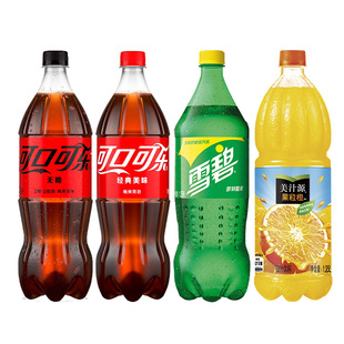 可口可乐1.25L*12大瓶装整箱批发特价网红汽水碳酸饮料雪碧果粒橙