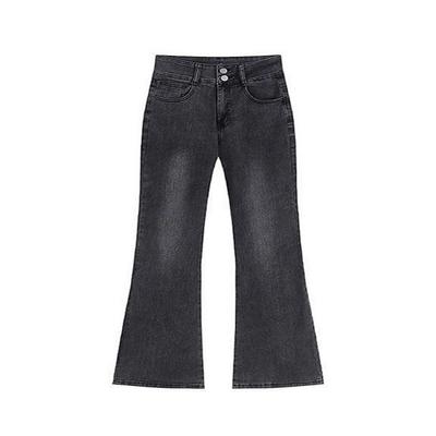 弹力显瘦微喇牛仔裤女