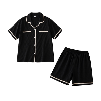 猫人纯棉睡衣女夏季薄款带胸垫短袖短裤2026新款高级感家居服套装