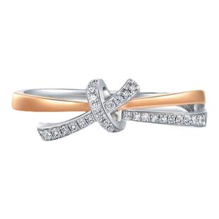 周生生PROMESSA同心18K金连理钻石戒指求婚93349R